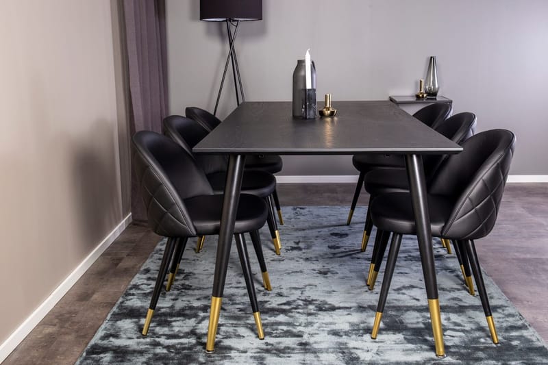 Rektangulär matgrupp Venture Home Guld - Møbler - Bord - Spisegruppe