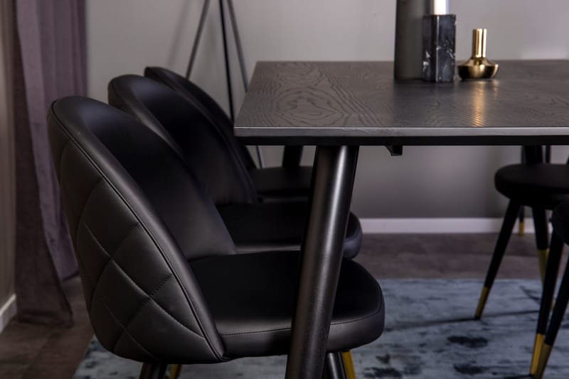 Rektangulär matgrupp Venture Home Guld - Møbler - Bord - Spisegruppe