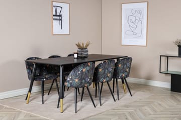 Rektangulär matgrupp Venture Home Guld - Møbler - Bord - Spisegruppe