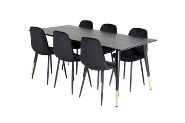 Rektangulär matgrupp Venture Home Guld - Møbler - Bord - Spisegruppe