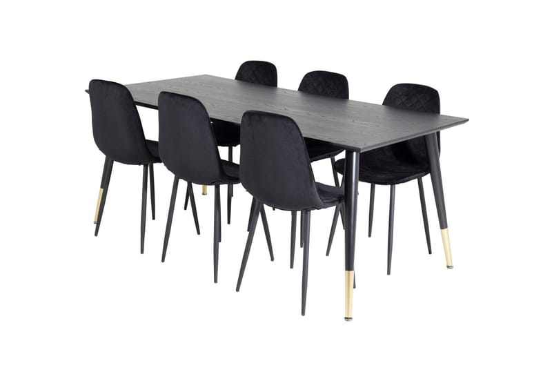 Rektangulär matgrupp Venture Home Guld - Møbler - Bord - Spisegruppe