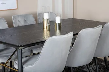 Rektangulär matgrupp Venture Home Ljusgrå Svart 6st - Lysegrå og sort - Møbler - Bord - Spisegruppe