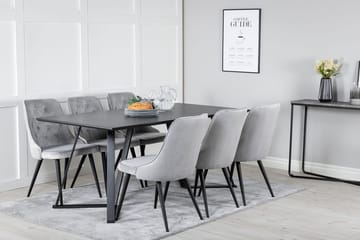 Rektangulär matgrupp Venture Home Ljusgrå Svart 6st - Møbler - Bord - Spisegruppe