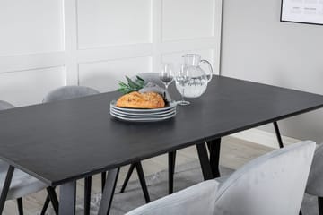 Rektangulär matgrupp Venture Home Ljusgrå Svart 6st - Møbler - Bord - Spisegruppe