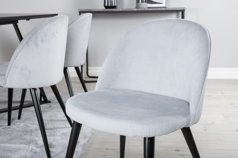 Rektangulär matgrupp Venture Home Ljusgrå Svart 6st - Møbler - Bord - Spisegruppe