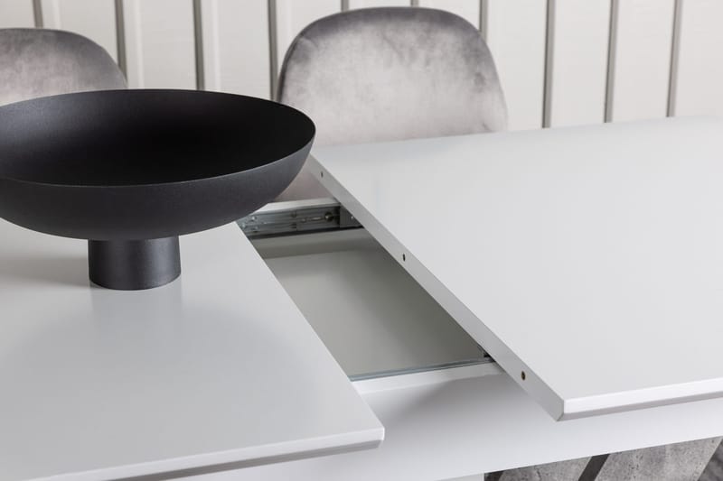 Rektangulär matgrupp Venture Home Ljusgrå Vit 4st - Møbler - Bord - Spisegruppe