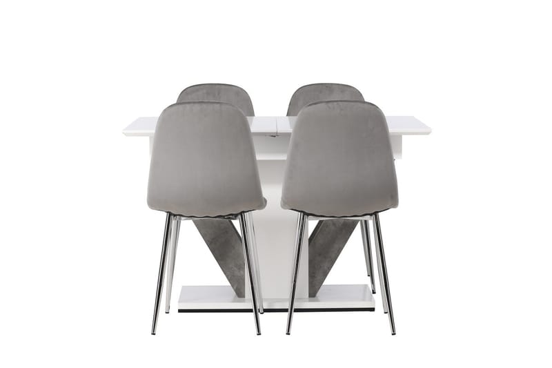 Rektangulär matgrupp Venture Home Ljusgrå Vit 4st - Møbler - Bord - Spisegruppe