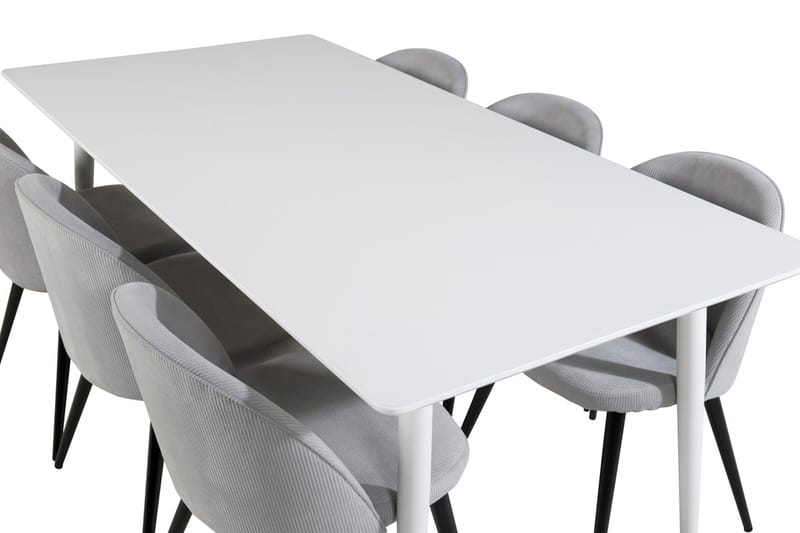 Rektangulär matgrupp Venture Home Ljusgrå Vit 6st - Lysegrå, hvit - Møbler - Bord - Spisegruppe