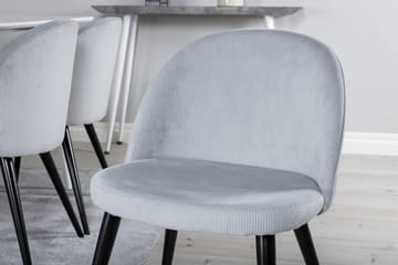 Rektangulär matgrupp Venture Home Ljusgrå Vit 6st - Lysegrå, hvit - Møbler - Bord - Spisegruppe