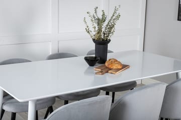 Rektangulär matgrupp Venture Home Ljusgrå Vit 6st - Lysegrå, hvit - Møbler - Bord - Spisegruppe