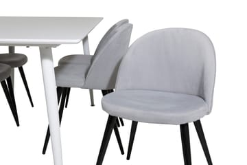Rektangulär matgrupp Venture Home Ljusgrå Vit 6st - Lysegrå, hvit - Møbler - Bord - Spisegruppe