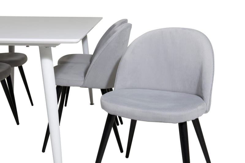 Rektangulär matgrupp Venture Home Ljusgrå Vit 6st - Lysegrå, hvit - Møbler - Bord - Spisegruppe