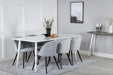 Rektangulär matgrupp Venture Home Ljusgrå Vit 6st - Lysegrå, hvit - Møbler - Bord - Spisegruppe