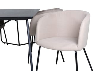 Rektangulär matgrupp Venture Home Mörkbeige Svart 6st - Møbler - Bord - Spisegruppe