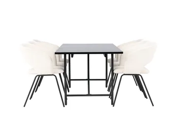 Rektangulär matgrupp Venture Home Offwhite Svart 6st - Møbler - Bord - Spisegruppe