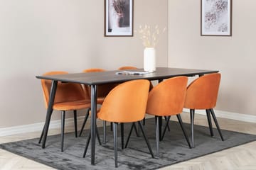 Rektangulär matgrupp Venture Home Rostig Orange Svart 6st - Møbler - Bord - Spisegruppe
