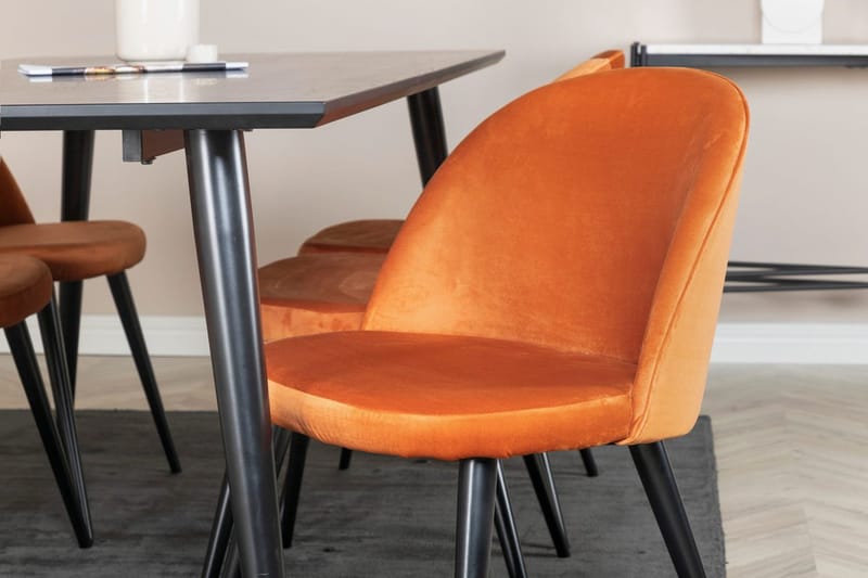 Rektangulär matgrupp Venture Home Rostig Orange Svart 6st - Møbler - Bord - Spisegruppe