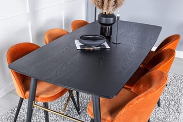 Rektangulär matgrupp Venture Home Rostig Orange Svart 6st - Møbler - Bord - Spisegruppe