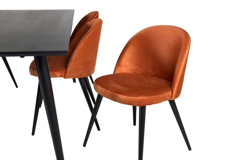 Rektangulär matgrupp Venture Home Rostig Orange Svart 6st - Møbler - Bord - Spisegruppe