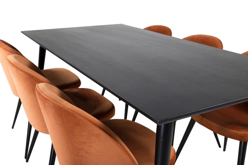 Rektangulär matgrupp Venture Home Rostig Orange Svart 6st - Møbler - Bord - Spisegruppe
