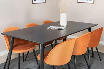 Rektangulär matgrupp Venture Home Rostig Orange Svart 6st - Møbler - Bord - Spisegruppe