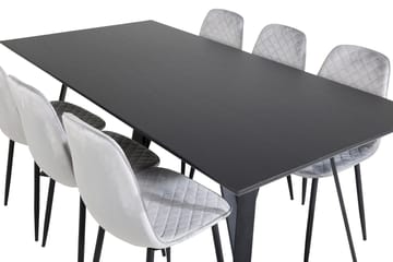 Rektangulär matgrupp Venture Home Svart 6st - Møbler - Bord - Spisegruppe