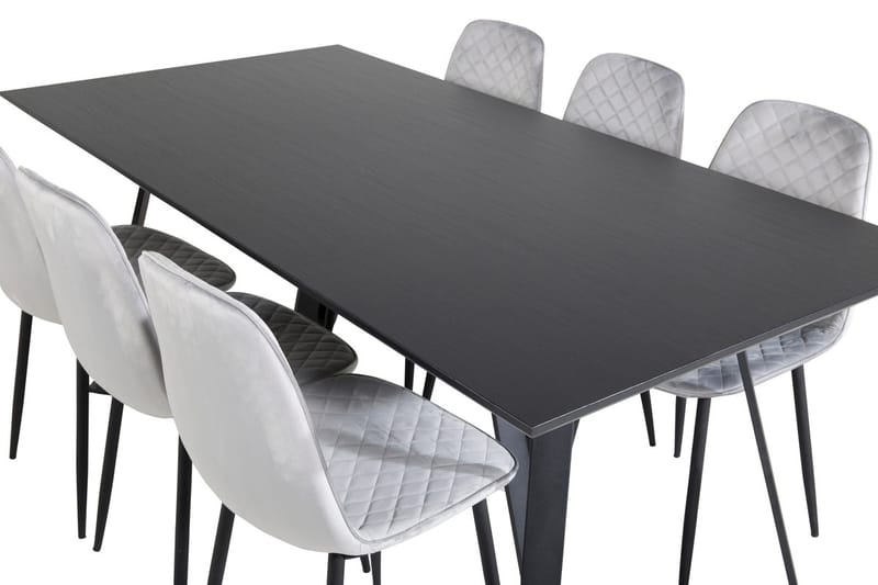 Rektangulär matgrupp Venture Home Svart 6st - Møbler - Bord - Spisegruppe