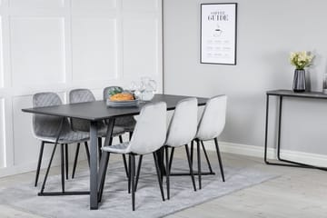 Rektangulär matgrupp Venture Home Svart 6st - Møbler - Bord - Spisegruppe