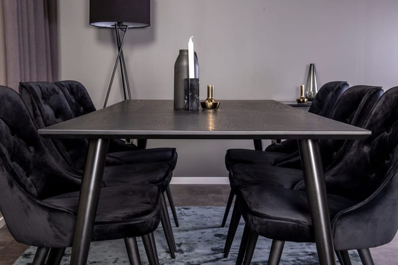 Rektangulär matgrupp Venture Home Svart Guld - Møbler - Bord - Spisegruppe