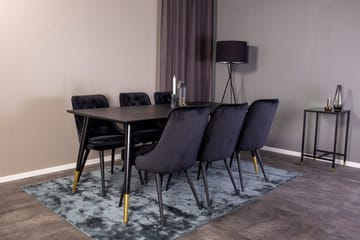 Rektangulär matgrupp Venture Home Svart Guld - Møbler - Bord - Spisegruppe