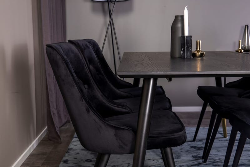 Rektangulär matgrupp Venture Home Svart Guld - Møbler - Bord - Spisegruppe