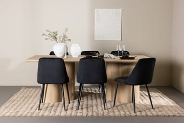 Rektangulär matgrupp Venture Home Svart Ljust trä 6st - Møbler - Bord - Spisegruppe