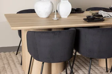 Rektangulär matgrupp Venture Home Svart Ljust trä 6st - Møbler - Bord - Spisegruppe