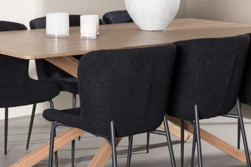 Rektangulär matgrupp Venture Home Svart Mocka 6st - Møbler - Bord - Spisegruppe