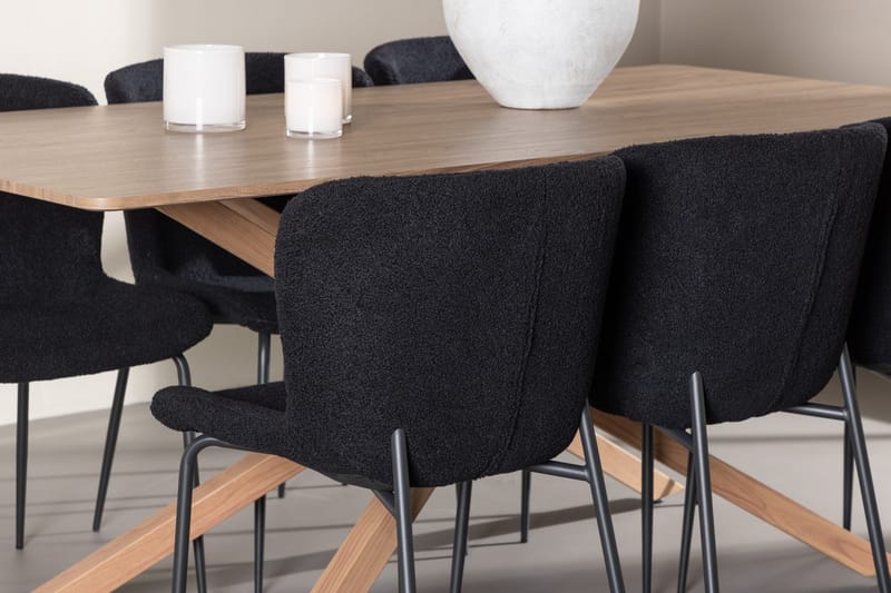 Rektangulär matgrupp Venture Home Svart Mocka 6st - Møbler - Bord - Spisegruppe
