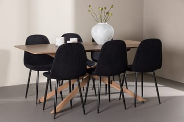 Rektangulär matgrupp Venture Home Svart Mocka 6st - Møbler - Bord - Spisegruppe