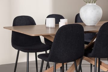 Rektangulär matgrupp Venture Home Svart Mocka 6st - Møbler - Bord - Spisegruppe
