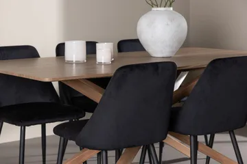 Rektangulär matgrupp Venture Home Svart Mocka 6st - Møbler - Bord - Spisegruppe