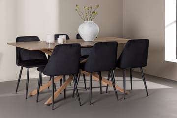 Rektangulär matgrupp Venture Home Svart Mocka 6st - Møbler - Bord - Spisegruppe