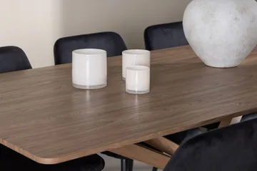 Rektangulär matgrupp Venture Home Svart Mocka 6st - Møbler - Bord - Spisegruppe