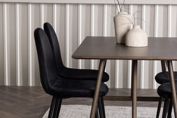 Rektangulär matgrupp Venture Home Svart Mörkbrun 4st - Mørkebrun - Møbler - Bord - Spisegruppe