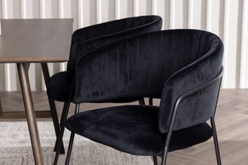 Rektangulär matgrupp Venture Home Svart Mörkbrun 4st - Møbler - Bord - Spisegruppe