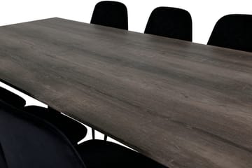 Rektangulär matgrupp Venture Home Svart Natur 6st - Møbler - Bord - Spisegruppe