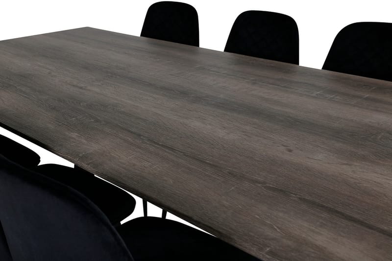 Rektangulär matgrupp Venture Home Svart Natur 6st - Møbler - Bord - Spisegruppe