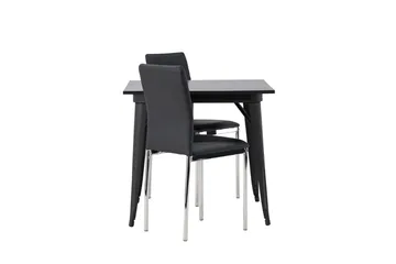 Rektangulär matgrupp Venture Home Svart Svart 2st - Møbler - Bord - Spisegruppe