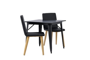 Rektangulär matgrupp Venture Home Svart Svart 2st - Møbler - Bord - Spisegruppe