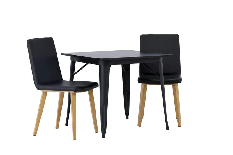 Rektangulär matgrupp Venture Home Svart Svart 2st - Møbler - Bord - Spisegruppe