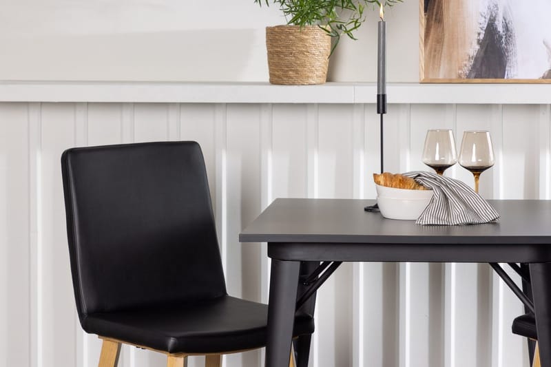 Rektangulär matgrupp Venture Home Svart Svart 2st - Møbler - Bord - Spisegruppe