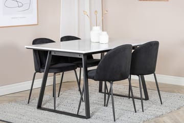 Rektangulär matgrupp Venture Home Svart Svart 4st - Møbler - Bord - Spisegruppe