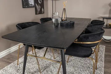 Rektangulär matgrupp Venture Home Svart Svart 4st - Møbler - Bord - Spisegruppe